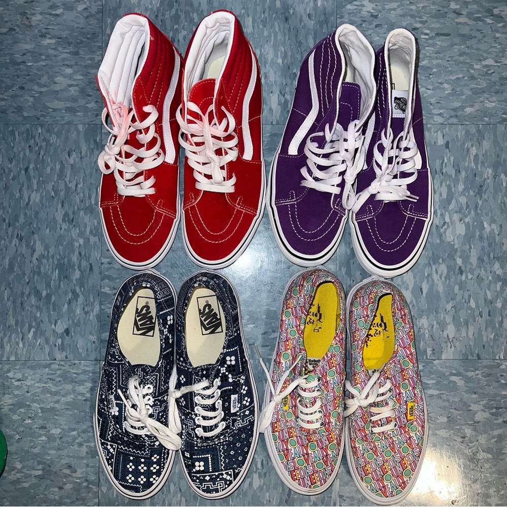 VANS 4 Pack Sk8-Hi, Tapered, Authentic Men Size 8/Women 9.5 unisex.rare.Beatles